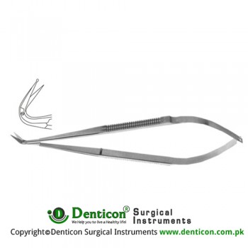 Micro Vascular Scissors Fine Blades - One Blade with Probe Tip - Angled 125° Stainless Steel, 16.5 cm - 6 1/2" 